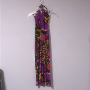 Vibrant Halter Maxi Dress